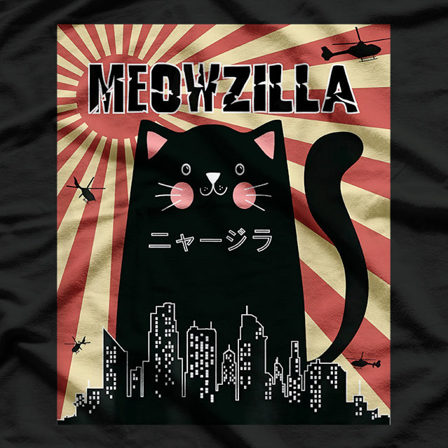 Meowzilla Cat Kitten Vintage Retro T-Shirt