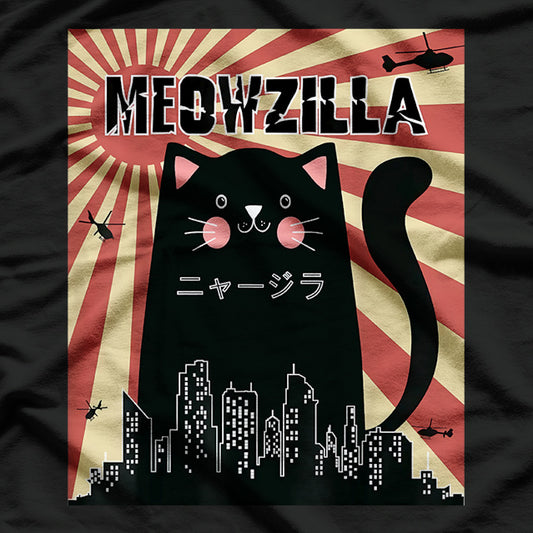 Meowzilla Cat Kitten Vintage Retro T-Shirt