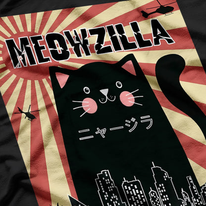 Meowzilla Cat Kitten Vintage Retro T-Shirt