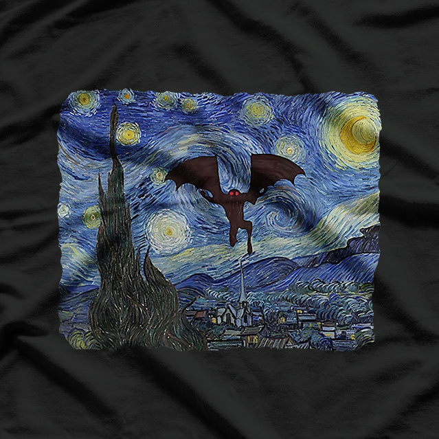 Mothman Starry Night Cryptid T-Shirt