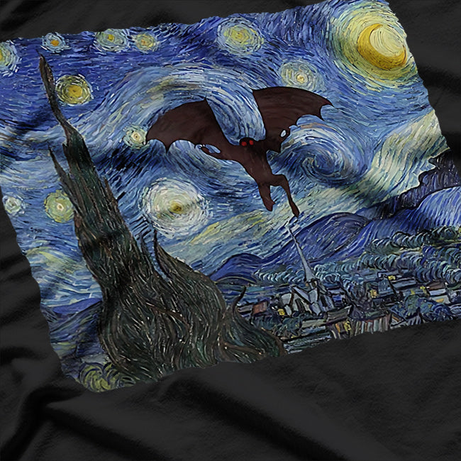 Mothman Starry Night Cryptid T-Shirt