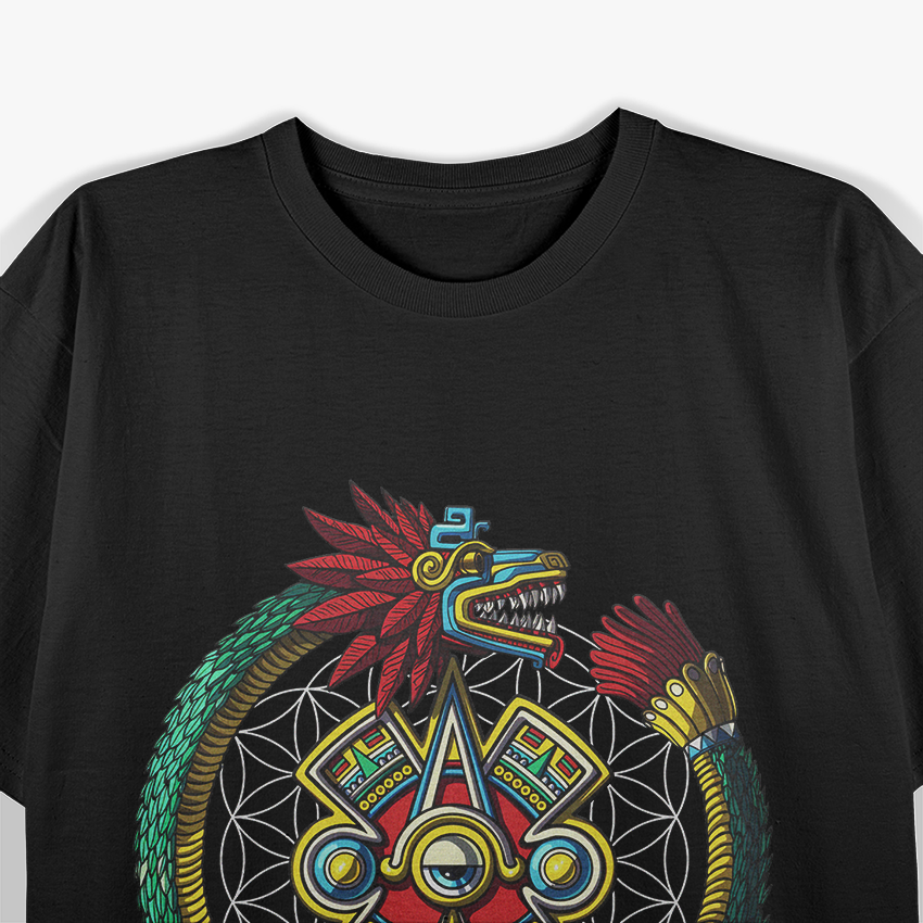 Quetzalcoat Feathered Serpent Aztec God Ouroboros Mayan T-Shirt