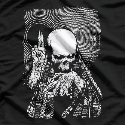 Satanic Priest Grim Reaper, Lucifer, and Occult Gothic Symbolism T-Shirt