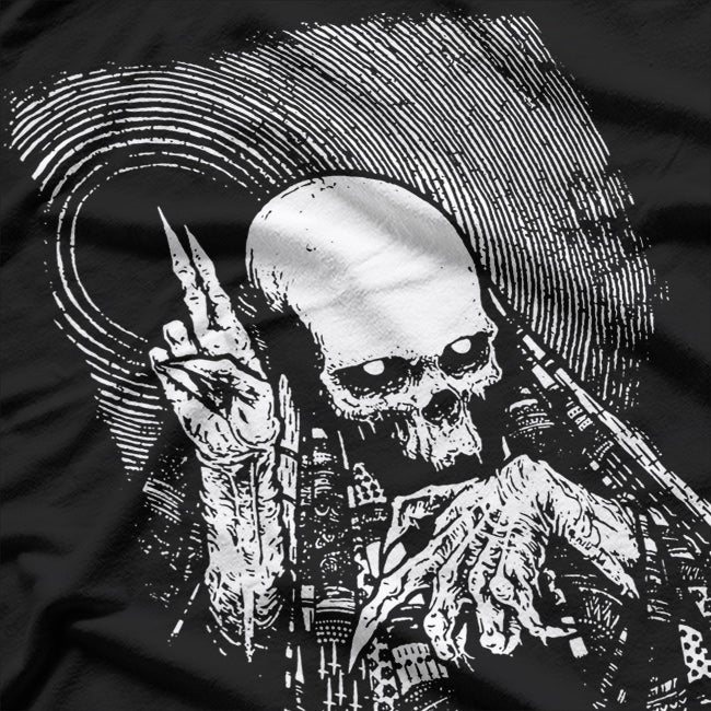 Satanic Priest Grim Reaper, Lucifer, and Occult Gothic Symbolism T-Shirt