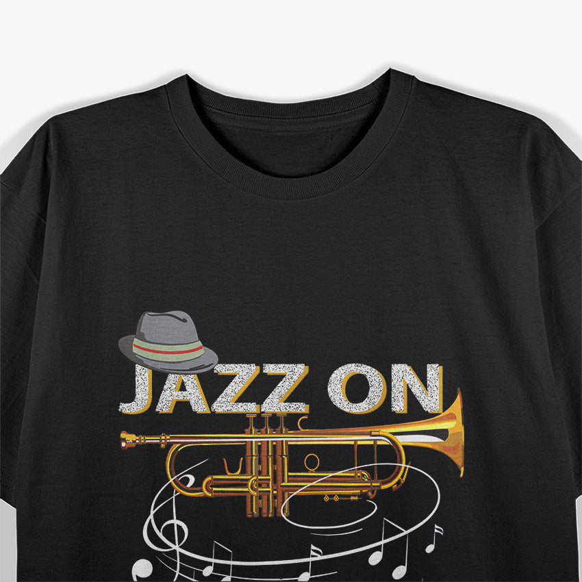 Vintage Jazz On Trumpet Player Blues Music Lovers Jazz Band T-Shirt