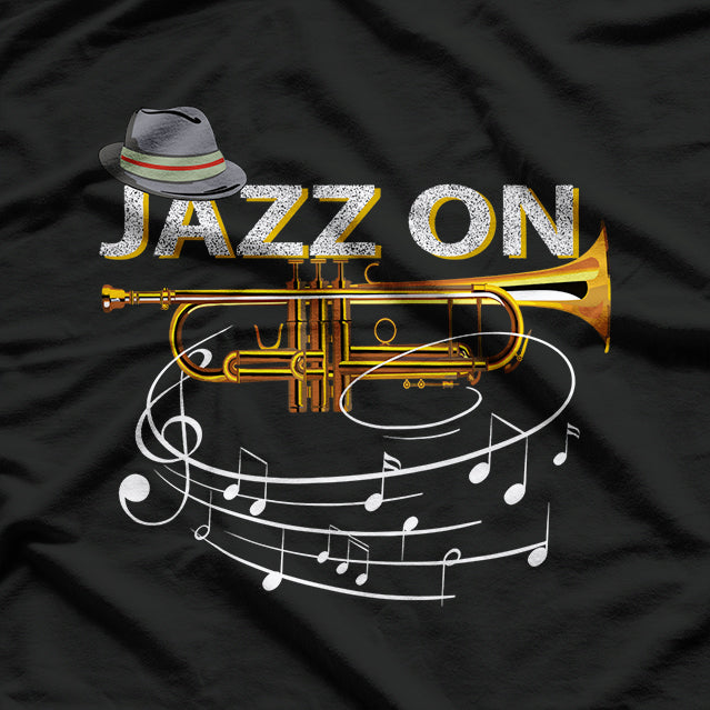 Vintage Jazz On Trumpet Player Blues Music Lovers Jazz Band T-Shirt