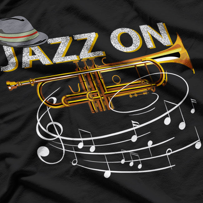 Vintage Jazz On Trumpet Player Blues Music Lovers Jazz Band T-Shirt