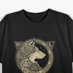 Vintage Vikings & Celtic Mythology Fenrir Wolf and Runes T-Shirt