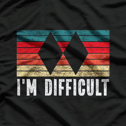 I'm Difficult Double Black Diamonds Ski Track Snowboarding T-Shirt