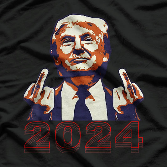 Trump Giving Finger - Bold Political Statement T-Shirt