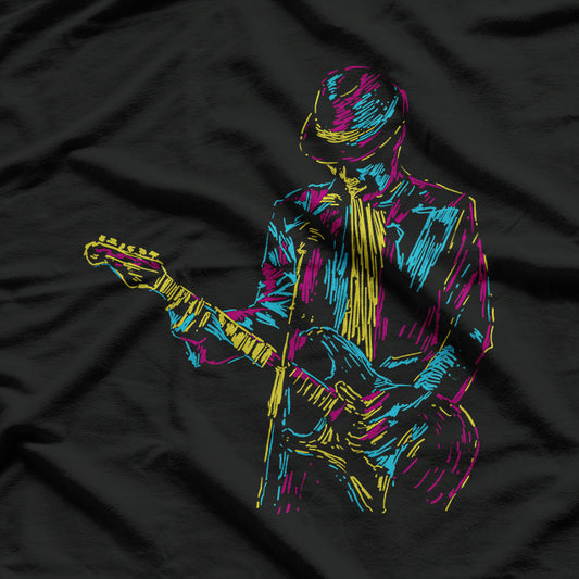 Abstract Art Music Bass Player T-Shirt