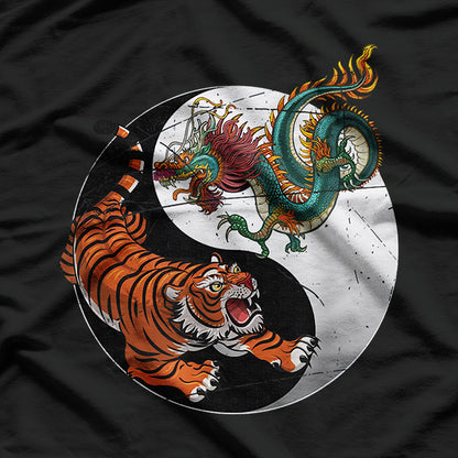 Asian Dragon and Tiger - The Ultimate Symbol of Strength and Balance T-Shirt