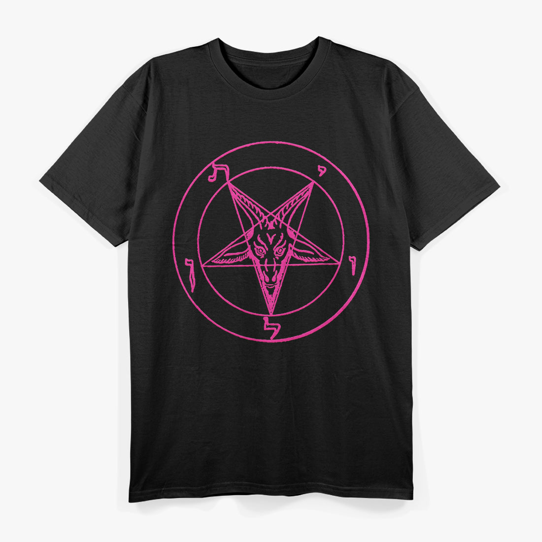 Baphomet Inverted Pentagram - Neon Pink Occult & Mysticism T-Shirt
