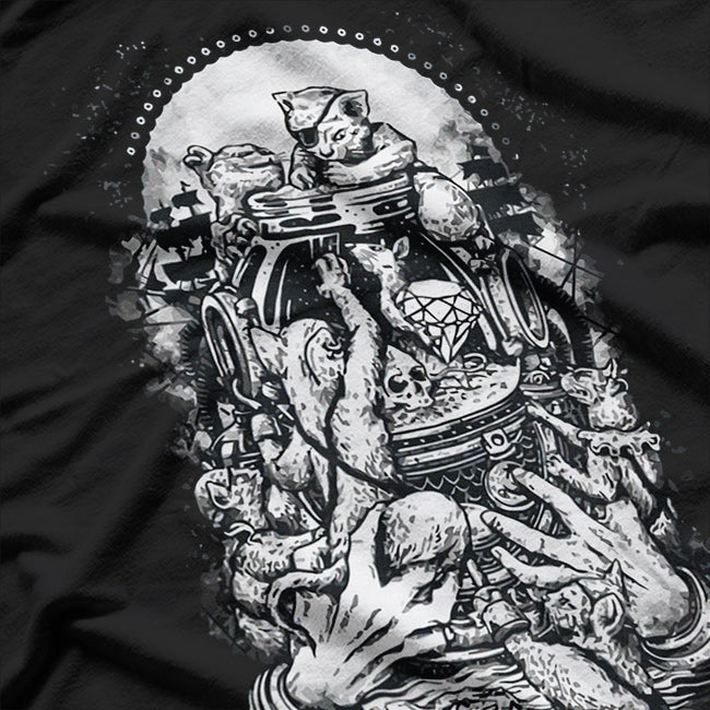 Creepy Horror Occult Cats T-Shirt