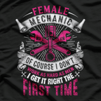 Female Mechanic Girl Car Repair, Car Enthusiast T-Shirt
