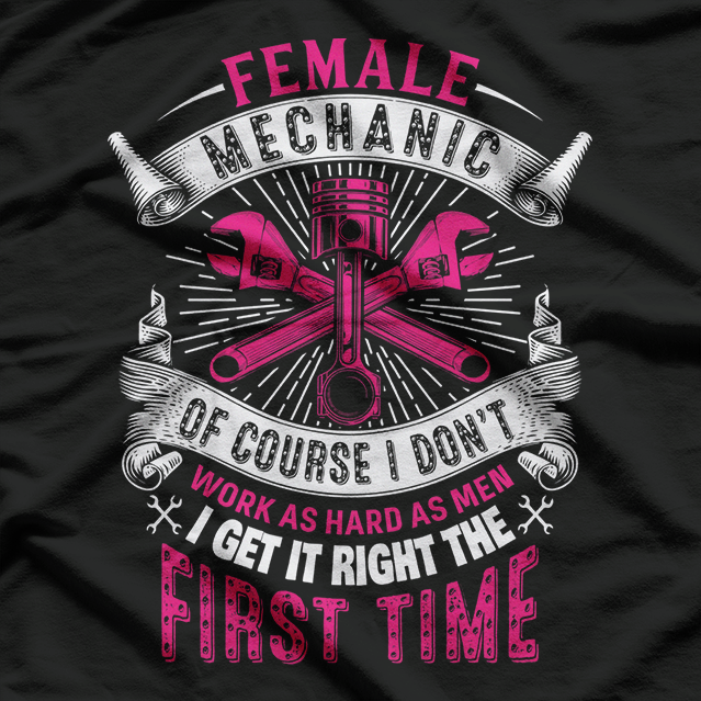 Female Mechanic Girl Car Repair, Car Enthusiast T-Shirt