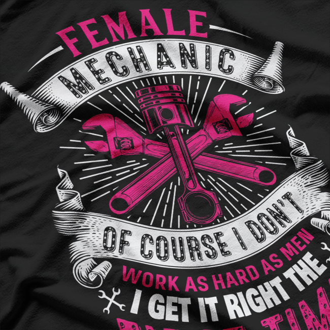 Female Mechanic Girl Car Repair, Car Enthusiast T-Shirt