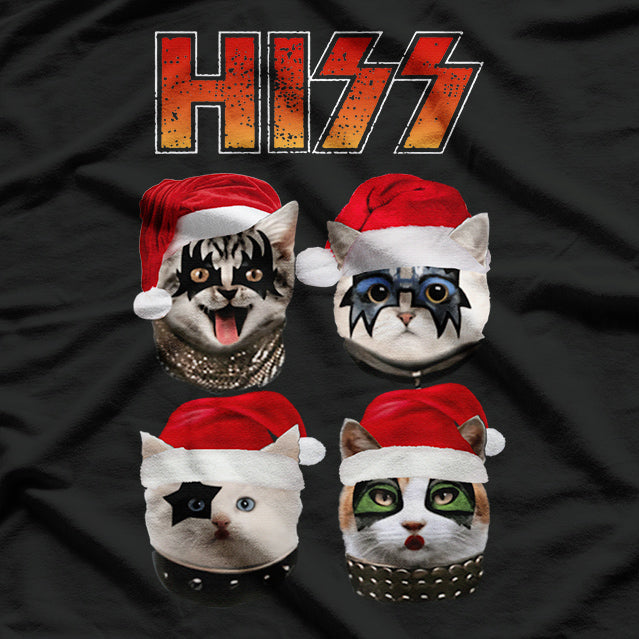 Hizz Rock Cat Christmas Design T-Shirt