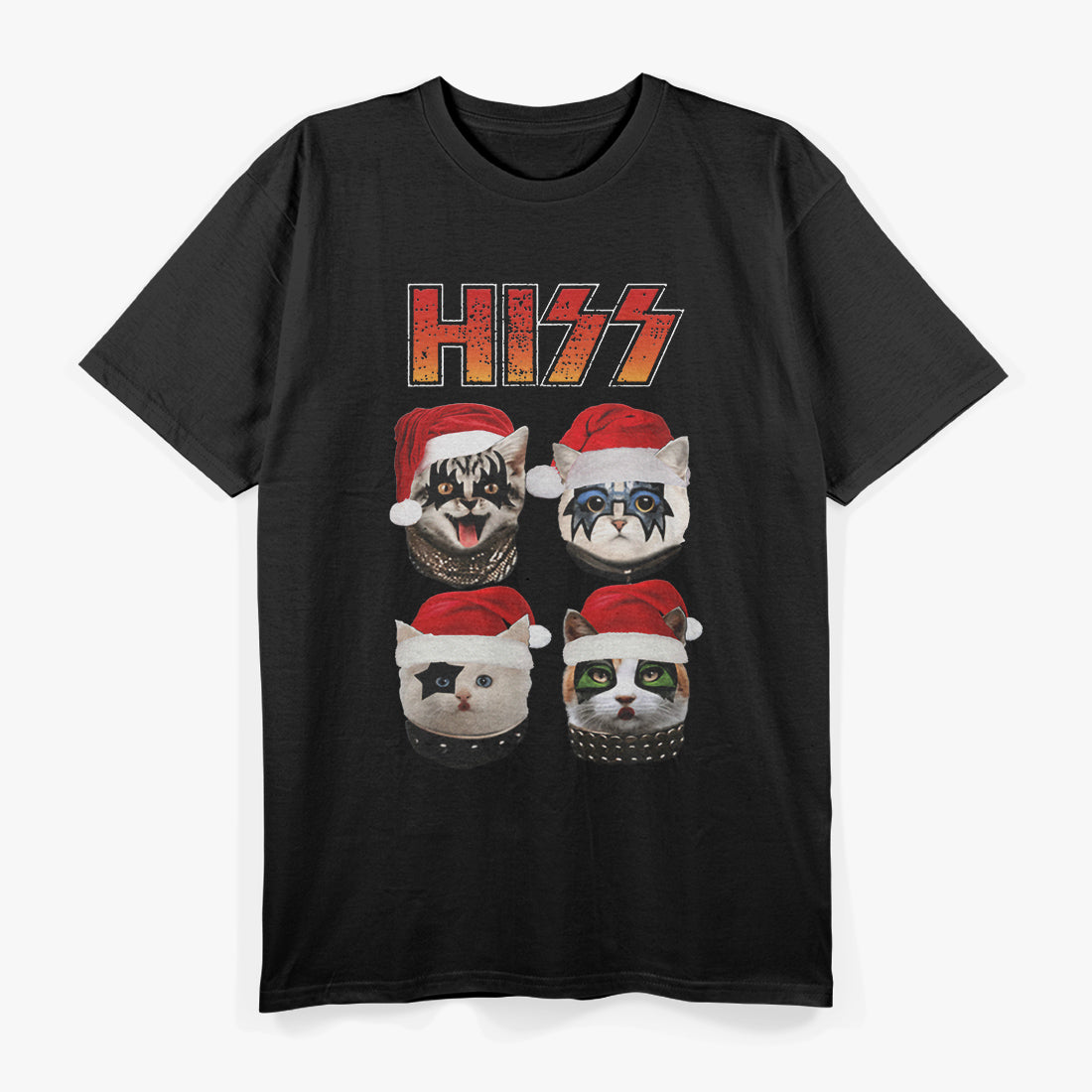 Hizz Rock Cat Christmas Design T-Shirt