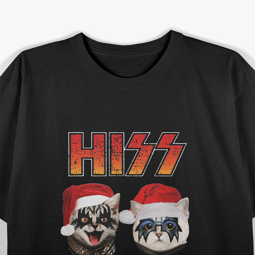 Hizz Rock Cat Christmas Design T-Shirt