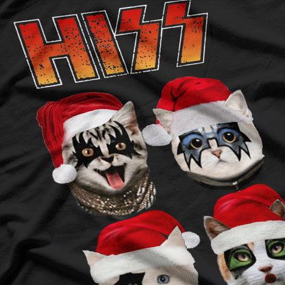 Hizz Rock Cat Christmas Design T-Shirt