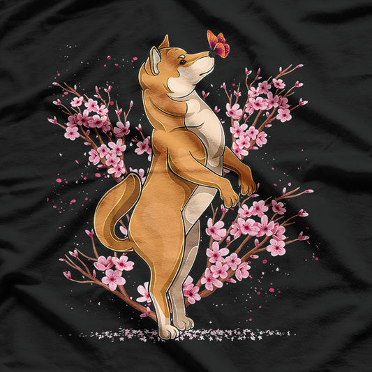 Kawaii Japanese Shiba Inu Cherry Blossom Flower T-Shirt