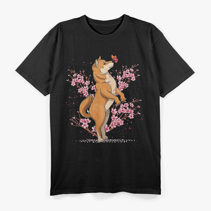 Kawaii Japanese Shiba Inu Cherry Blossom Flower T-Shirt