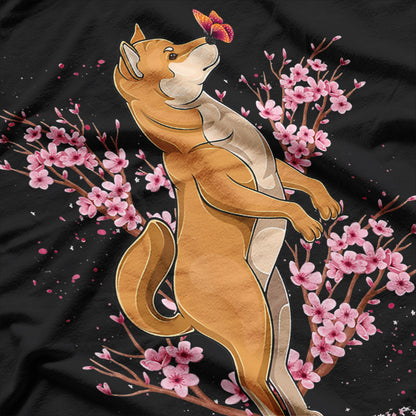 Kawaii Japanese Shiba Inu Cherry Blossom Flower T-Shirt