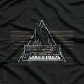 Cats on Synthesizers in Space Black T-shirt