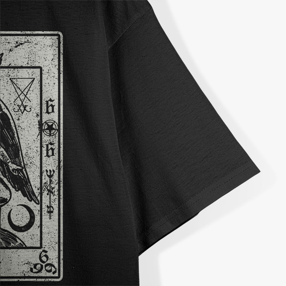 Occult Satanic Goat Head Devil Tarot Card Symbolism T-Shirt
