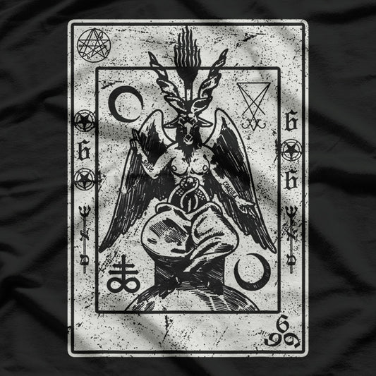 Occult Satanic Goat Head Devil Tarot Card Symbolism T-Shirt