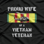 Proud Wife of a Vietnam Veteran, UH-1 Huey T-Shirt
