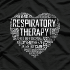Respiratory Therapist Heart Gift Therapy Care Week T-Shirt