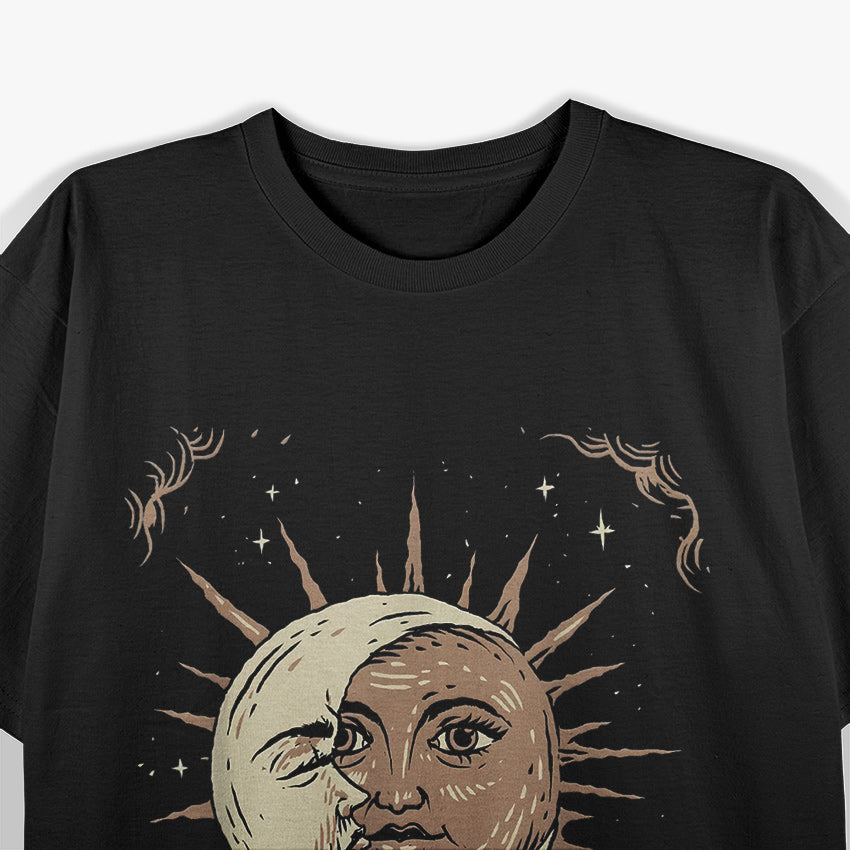 Sun, Moon, and Tarot The Dance of Light and Shadow in Mystical Guidance T-Shirt