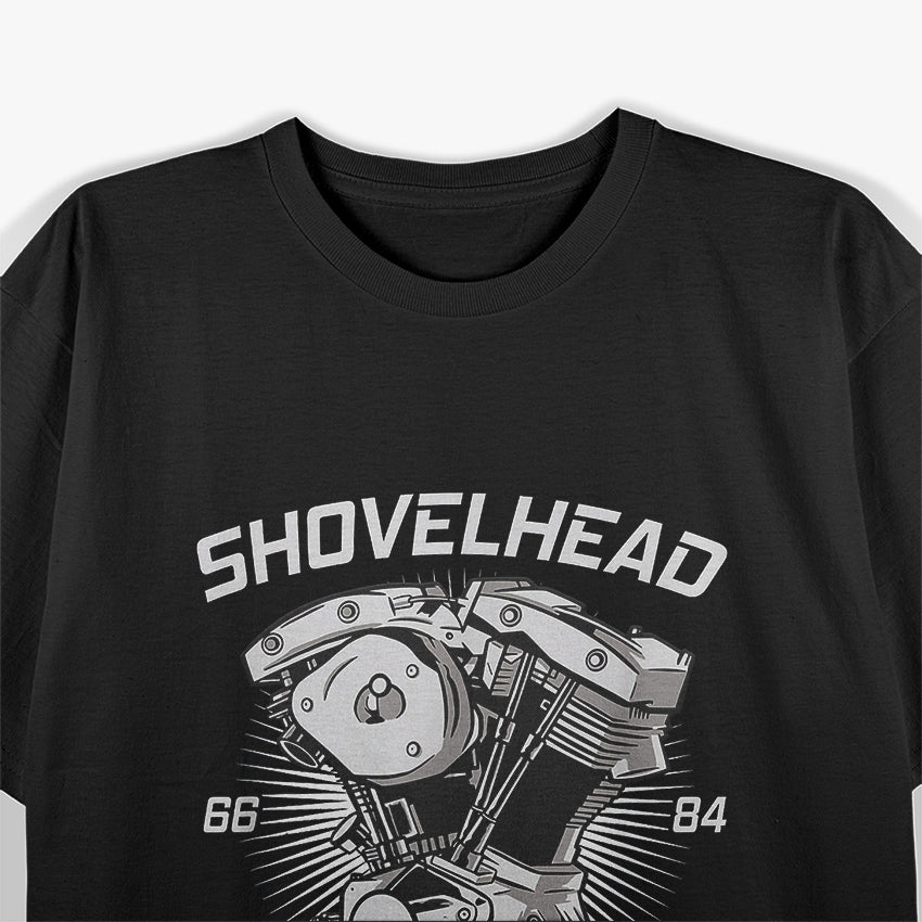 Vintage HD Motorcycle VTwin ShovelHead Engine Drawing Biker T-Shirt