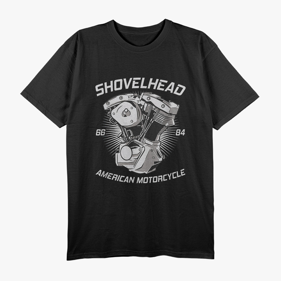 Vintage HD Motorcycle VTwin ShovelHead Engine Drawing Biker T-Shirt