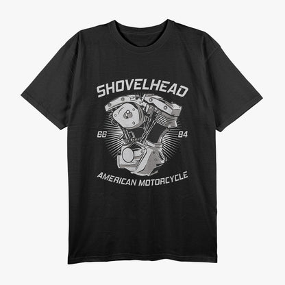 Vintage HD Motorcycle VTwin ShovelHead Engine Drawing Biker T-Shirt