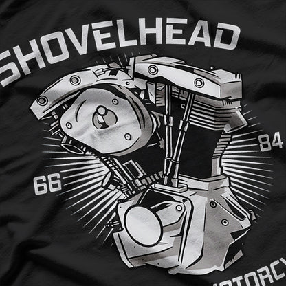Vintage HD Motorcycle VTwin ShovelHead Engine Drawing Biker T-Shirt