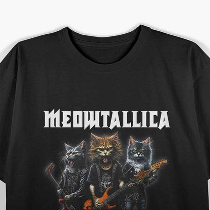 Meowtallica Heavy Metal Music Funny Cat T-Shirt