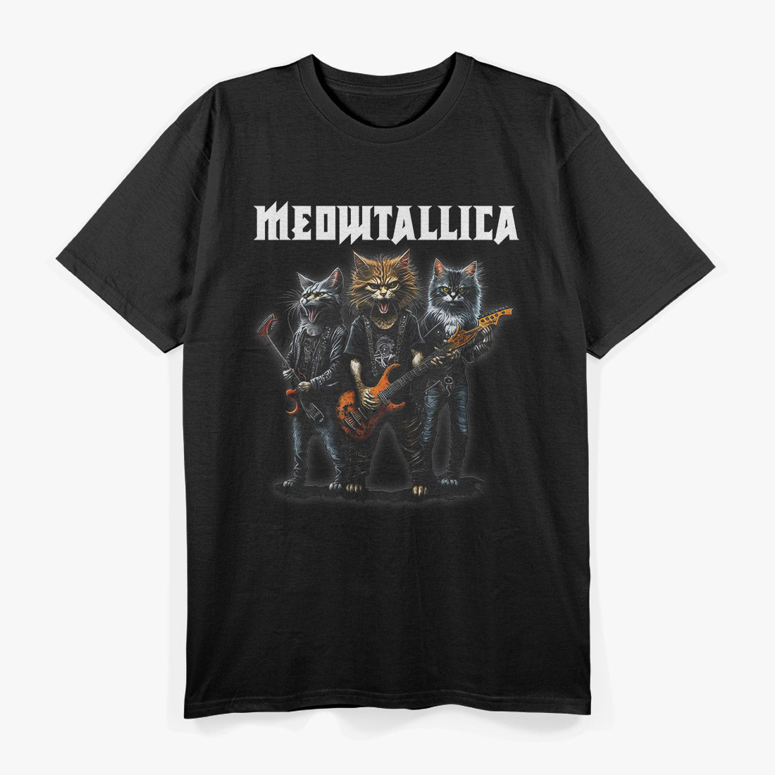 Meowtallica Heavy Metal Music Funny Cat T-Shirt