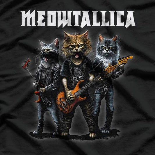 Meowtallica Heavy Metal Music Funny Cat T-Shirt