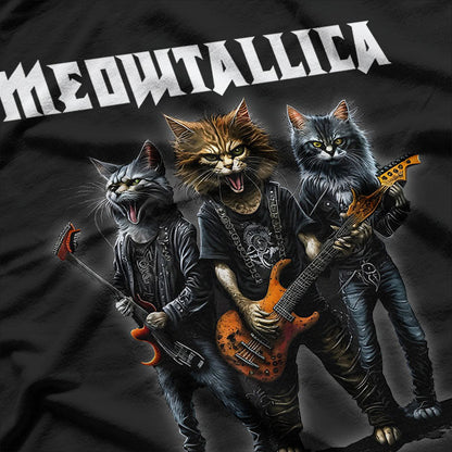 Meowtallica Heavy Metal Music Funny Cat T-Shirt