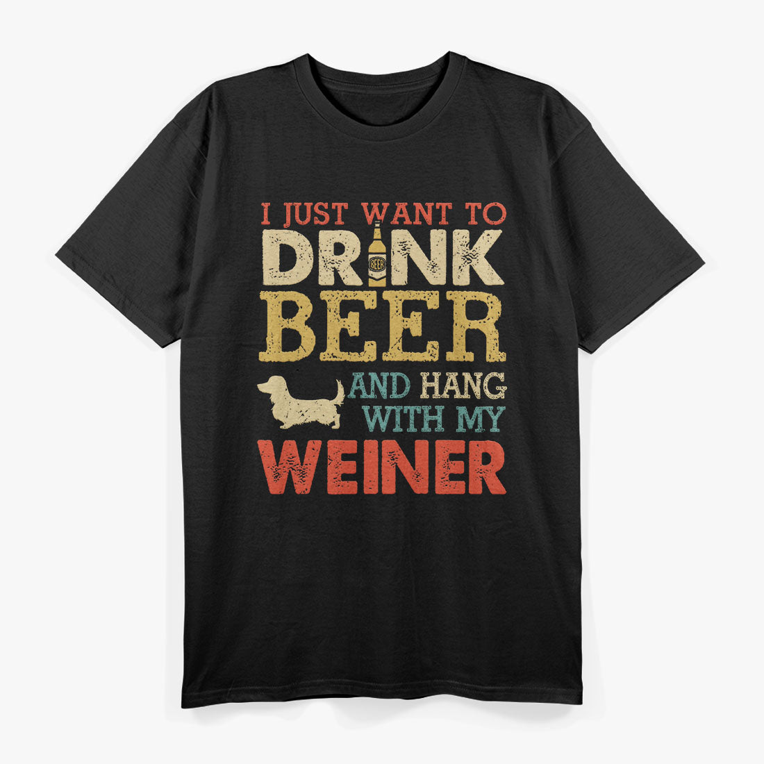 Weiner Dachshund Dad Drink Beer & Hang with My Dog T-Shirt