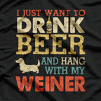Weiner Dachshund Dad Drink Beer & Hang with My Dog T-Shirt