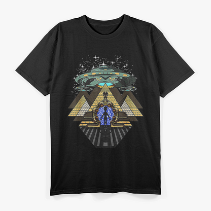 Alien Abduction Egyptian Pyramids and Ancient UFO Mysteries T-Shirt