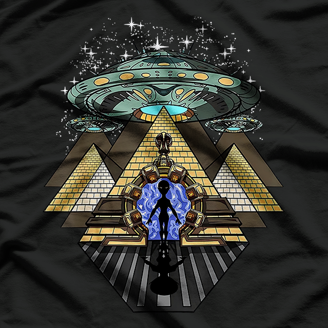 Alien Abduction Egyptian Pyramids and Ancient UFO Mysteries T-Shirt