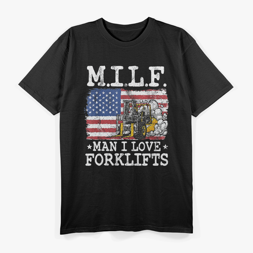 American Flag Forklift Driver T-Shirt