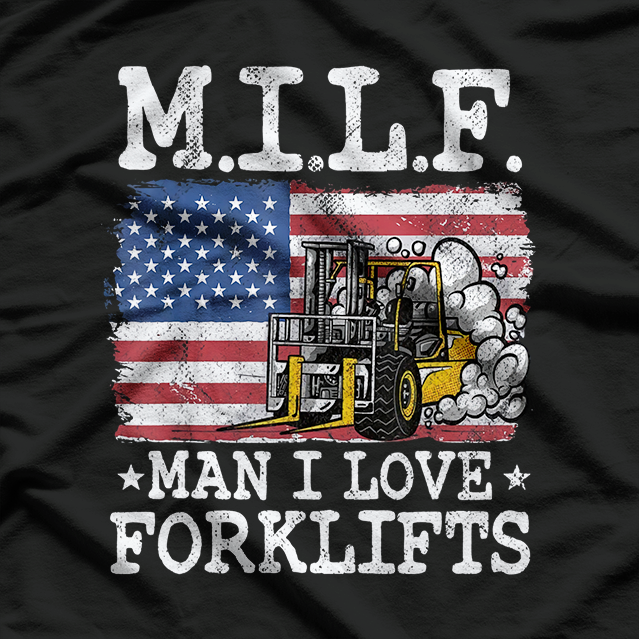 American Flag Forklift Driver T-Shirt