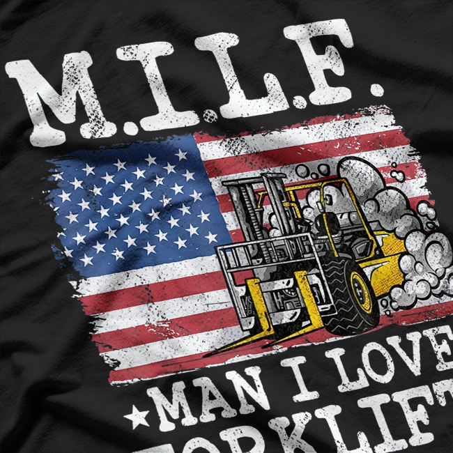 American Flag Forklift Driver T-Shirt