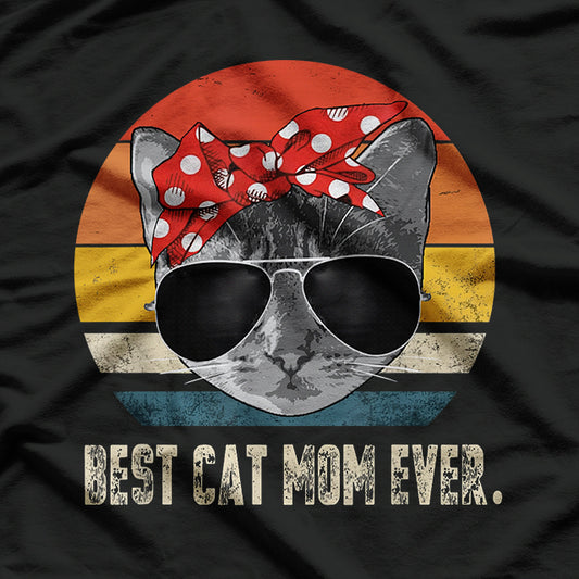 Best Cat Mom Ever Cat Lover Retro Cat Women T-Shirt